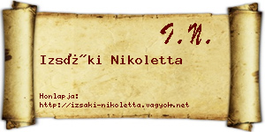 Izsáki Nikoletta névjegykártya