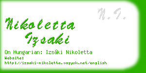 nikoletta izsaki business card