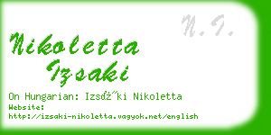 nikoletta izsaki business card